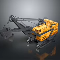 Functional Vehicle Yellow Mining Excavator Featuring Large Bucket Tracked Chassis And Mechanical Arm