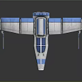 Futuristic Blue And White Aircraft With Sleek Aerodynamic Design And Detailed Wings