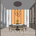 New Chinese-style private dining box 3d model