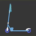 Kids Blue Scooter with Green Tassels on Handlebar Fun Children Outdoor Play Design