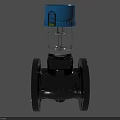 Industrial Equipment Valve Featuring Blue Top Black Body And Flange Connection