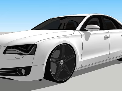 Luxury White Car With Modern Sleek Design And Black Alloy Wheels 3d model