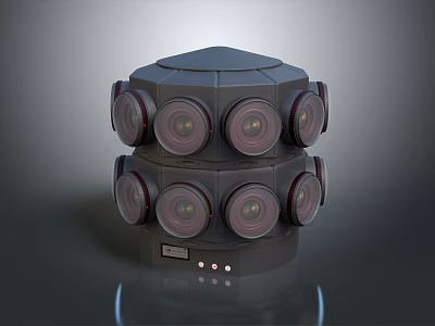 Multi Lens Digital Camera Device With Multiple High Resolution Lenses And Compact Design 3d model