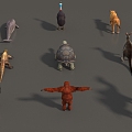 Animal Mammal Low Model Animal Low Face Number Animal Game Animal Animal Simple Model Realistic Animal Camel Kangaroo Ostrich Turtle Lizard 3d model