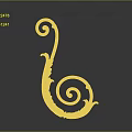 Decorative Spiral Structure With Carved Details And Curved Design On Gray Gradient Background