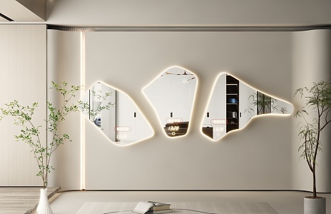 Modern Mirror Dressing Mirror Art Mirror Alien Mirror Floor Mirror Irregular Mirror Full-length Mirror 3d model