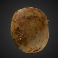 Single Whole Fresh Organic Potato With Natural Brown Skin And Texture On Dark Background