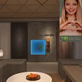 Contemporary Retail Store Featuring Modern Architecture Panda Doll And Blue Logo