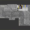 Cartoon Scene of Wooden Rural Villa With Gray Roof Chimney and Reflective Water Surface