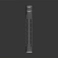 Gray Cylindrical Component With Central Grid Structure And Top Bottom Covers