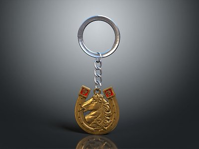 Safety Hook Keychain Metal Buckle Ring Metal Keychain Hanging Safety Buckle Realistic 3d model