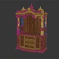 Traditional Wooden Decorative Cabinet With Intricate Carved Details And Elaborate Design