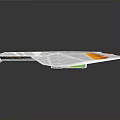 Futuristic White Spacecraft With Aerodynamic Structure And Orange Accents For Cosmic Exploration