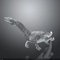 White Dinosaur Model With Long Neck And Realistic Texture On Gray Reflective Surface 3d model