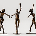 Sculpture of female ballet dancer 3d model