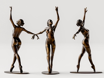 Sculpture of female ballet dancer 3d model