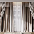 Elegant Beige Brown Curtains With Sheer Lining And Tiebacks For Modern Home