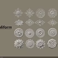 Poliform Ornate Decorative Carvings With Various Elegant Patterns And Shapes