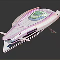 Futuristic Spacecraft With Aerodynamic Design Transparent Blue Canopy And Silver Gray Body