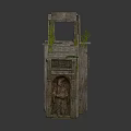 Ancient Weathered Stone Doorway Structure With Mossy Growth And Intricate Carvings