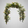 Beautiful Garden Archway Adorned With Lush Green Vines And Yellow Flowers