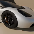 Silver Sports Car With Black Roof Streamlined Body Black Rims And Unique Headlights