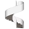 Elegant Modern Spiral Staircase Design With White Handrail And Black Steps