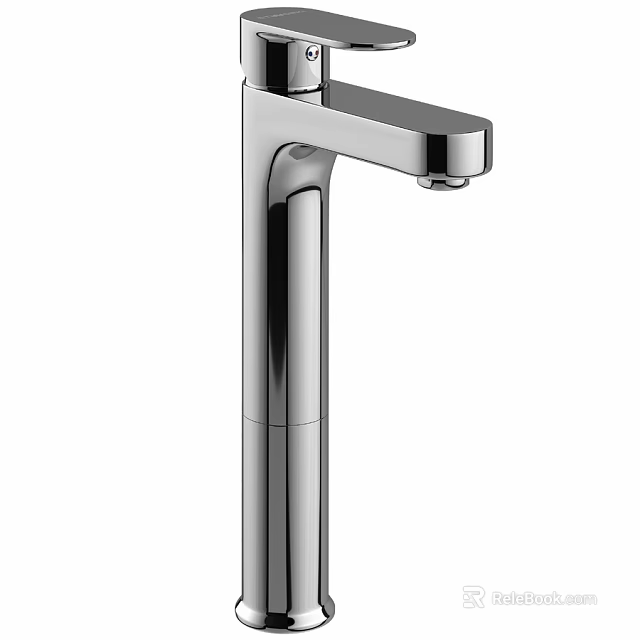 Sleek Modern Chrome Faucet With High Arc Spout And Single Handle 3d model 