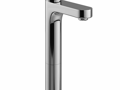 Sleek Modern Chrome Faucet With High Arc Spout And Single Handle 3d model