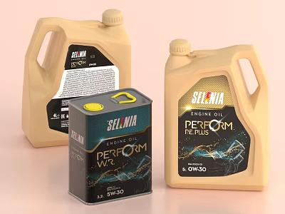 Industrial Equipment Engine Oil Products SELMA Perform Plus 0W30 And 5W50 Containers 3d model