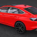 Red Coupe Car Modern Aerodynamic Design With Black Wheels And Roof Sleek Exterior