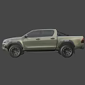 Toyota Pickup Truck With Beige Exterior Bold Grille LED Headlights And Rugged Black Wheels
