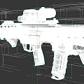 Advanced Modern Tactical Rifle With Blue Illuminated Scope And Ergonomic Grip