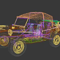 Camouflage Functional Vehicle With Soft Top And Spare Tire