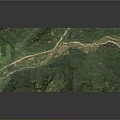 Detailed Green Mountain Terrain Model With 3D Topography And Path