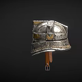 Intricate Metallic Helmet Design With Decorative Patterns Gold Accents And Ornate Details