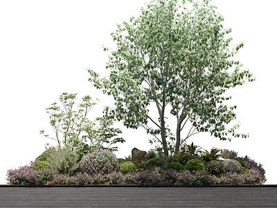 Modern Tree Plant Landscape Cluster 3d model