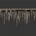 Natural Rocky Square Platform With Rough Surface And Hanging Stalactite Formations