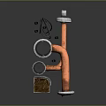Industrial Equipment Copper Pipe System With Metal Base And Connection Components