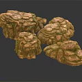 Natural Wood Stone Decorative Blocks With Rough Surface And Red Brown Color