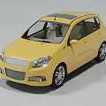 Yellow Small Family Car With Sunroof And Silver Alloy Wheels Exterior Design