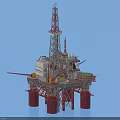 Offshore Drilling Platform Industrial Equipment Featuring Steel Structure Drilling Tower And Support Pillars