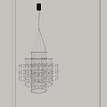 Modern Elegant Chandeliers With Metal Frame And Illuminated Light Bulbs In Interior