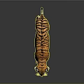 Realistic Tiger 3D Model Standing Pose With Striped Fur And Detailed Features On Black Background