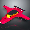 Red Futuristic Flying Car 3D Model With Sleek Aerodynamic Design And Detailed Render