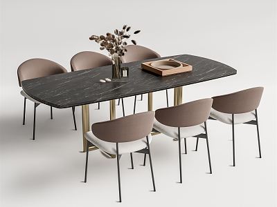 Modern Dining Table and Chair Combination model