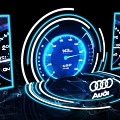 Audi Digital Dashboard Blue Glowing Speedometer Showing 143 NRP 3d model