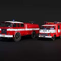 Red Fire Functional Vehicle With Emergency Lights And Rescue Equipment