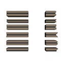 Wooden Decorative Strips With Various Shapes Arranged On White Background