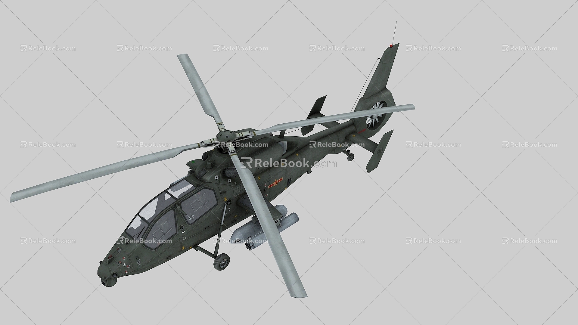 China Armed Helicopter Land Aviation Z19 Helicopter Wuzhi 19 WZ19 Armed Reconnaissance Black Whirlwind Kite 3d model